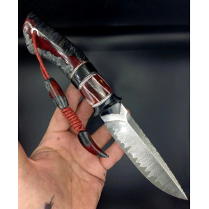 ЗЕМЛЯ ТА КРОВ ексклюзивний ніж ручної роботи ПАВЛА ГОНЧАРЕНКА, сталь - ДІ103МП™ в обкладках з нержавіючого дамаску, 64 HRC. Photo 3